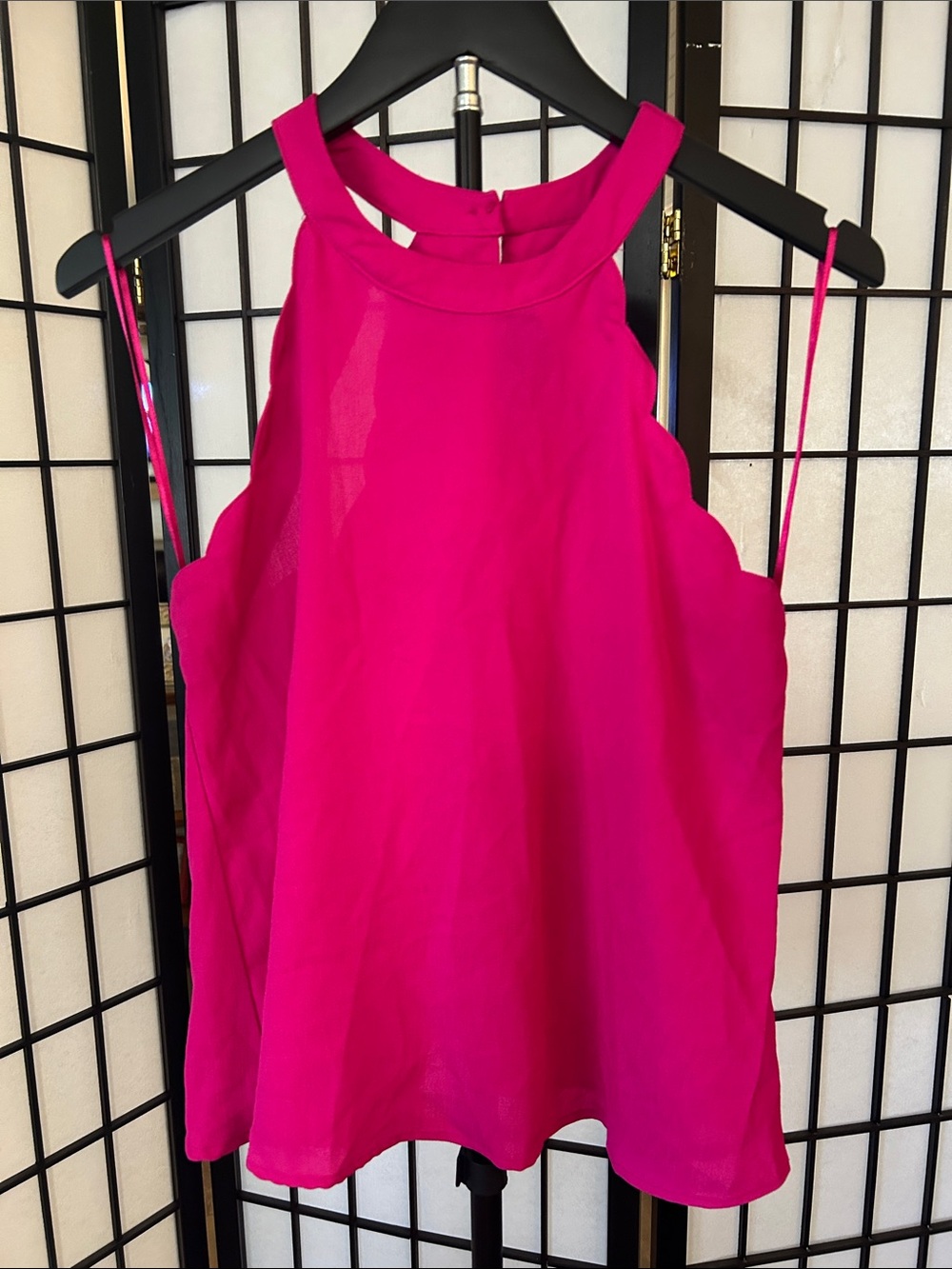 TWO Women's Sleeveless Halter Camisole in Bright Fuchsia and Navy